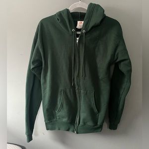 Forest Green Hanes Eco Smart Zip Up Hoodie
